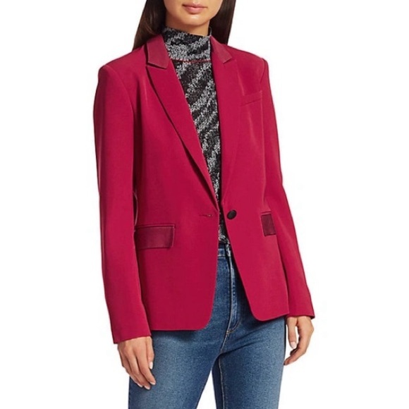 Rag & Bone Rylie Wool-Blend Blazer in Radish Pink - Picture 1 of 11